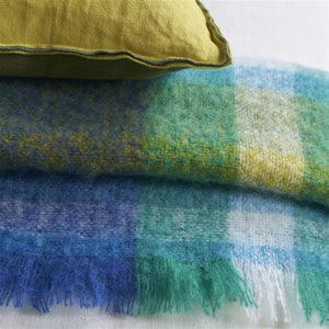 Throw Blanket - Fontaine Cobalt Throw - Designers Guild at Fig Linens and Home 16