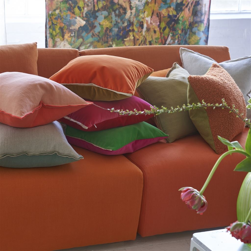 Designers Guild Varese Zinnia & Ochre Decorative Pillow - Zinnia & Ochre - Cushion - 17" x 17" - 2