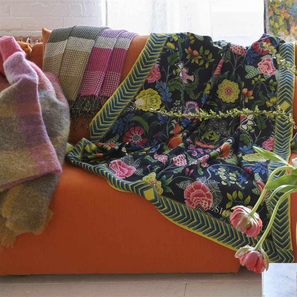 Throw Blanket - Montaigne Rosewood Throw - Designers Guild at Fig Linens and Home 13