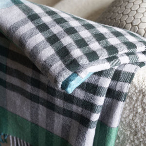 Throw Blanket - Bankura Emerald Throw - Designers Guild at Fig Linens and Home 13