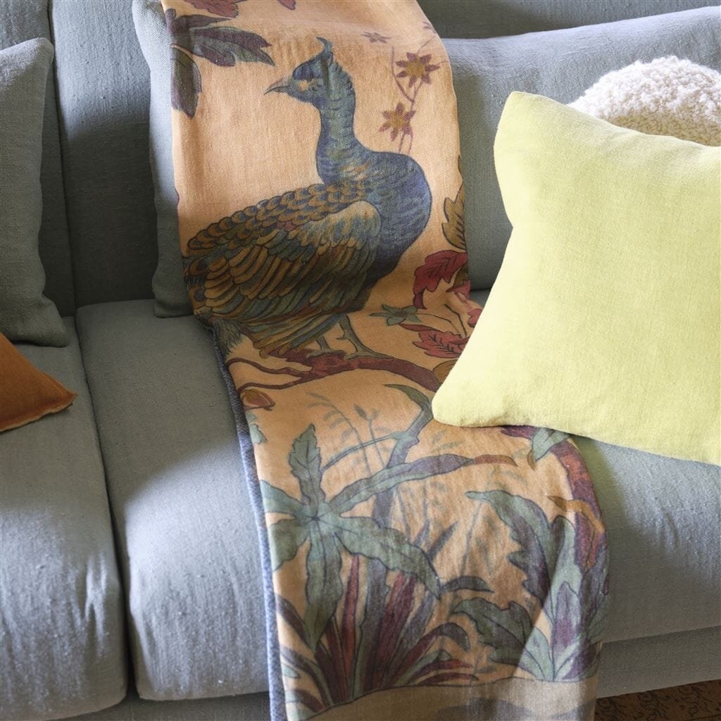 Throw Blanket - Peacock Toile Sepia Throw - John Derian Home Décor 13