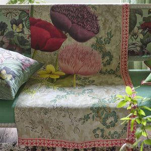 Throw Blanket - John Derian Poppy Study Violet Throw - Designers Guild - Lifestyle Image