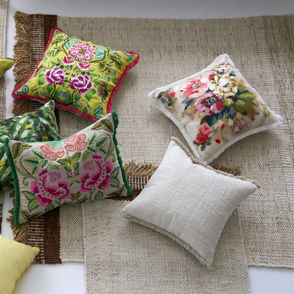 Isabella Embroidered - Fuchsia - Cushion - 18" X 24"