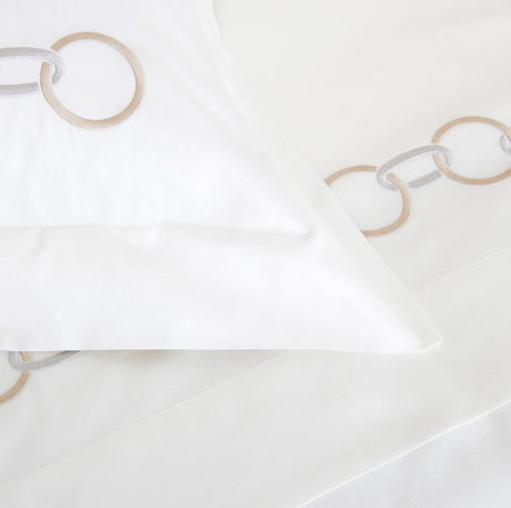 Frette Links Embroidery Detail of Pillow Sham | Fig Linens and Home