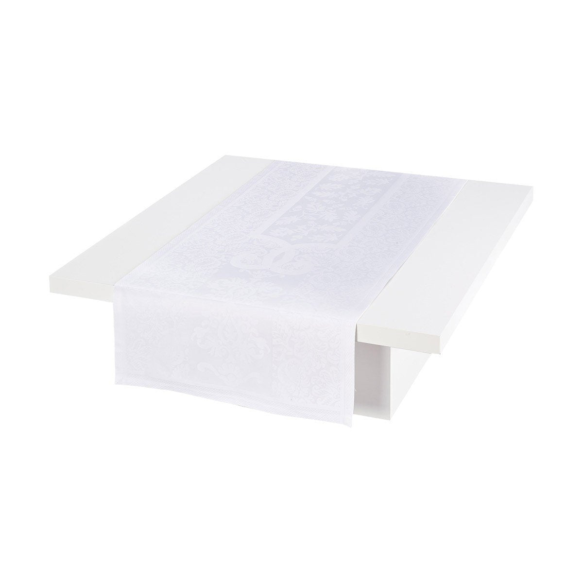 Le Jacquard Français Table Linen Siena Blanc Fig Linens White runner