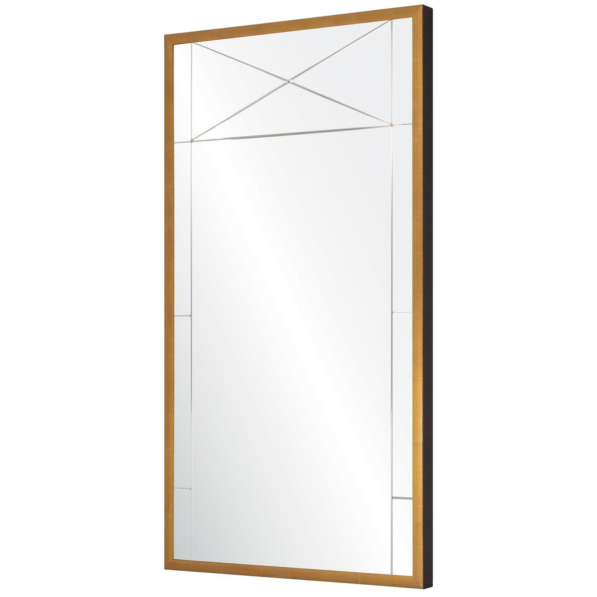 Mirror Image Home Gold Leaf &amp; Walnut Panel Wall Mirror - Fig Linens - Side