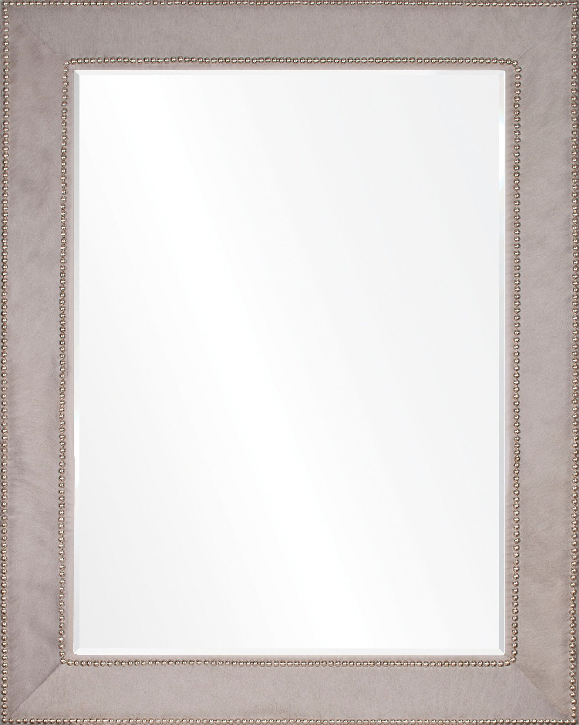 Grey Hide & Silver Nailhead Mirror by Mirror Image Home | Fig Linens