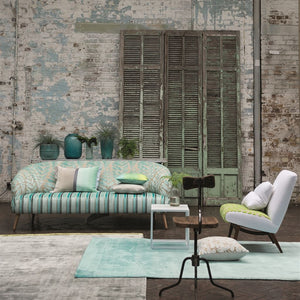 Designers Guild Eberson Aqua Floor Rug with matching furniture