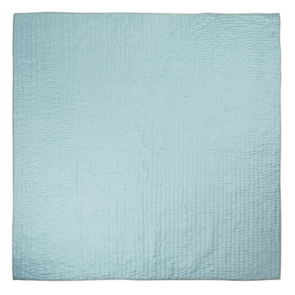 Designers Guild Designers Guild Chenevard Pebble & Duck Egg Quilt & Shams - Euro Sham 26x26 Pebble & Duck Egg at FIG LINENS AND HOME - 7