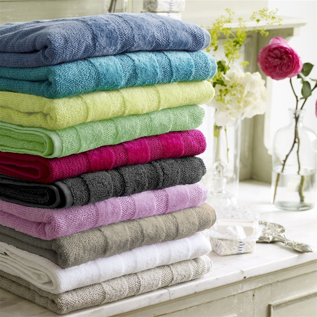 Designers Guild Coniston Charcoal Towels FIG LINENS AND HOME