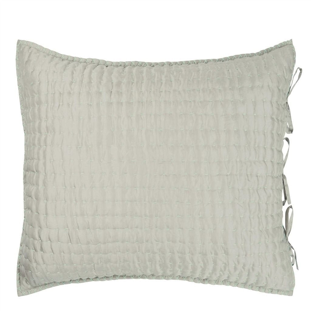 Designers Guild Designers Guild Chenevard Pebble & Duck Egg Quilt & Shams - Euro Sham 26x26 Pebble & Duck Egg at FIG LINENS AND HOME - 4