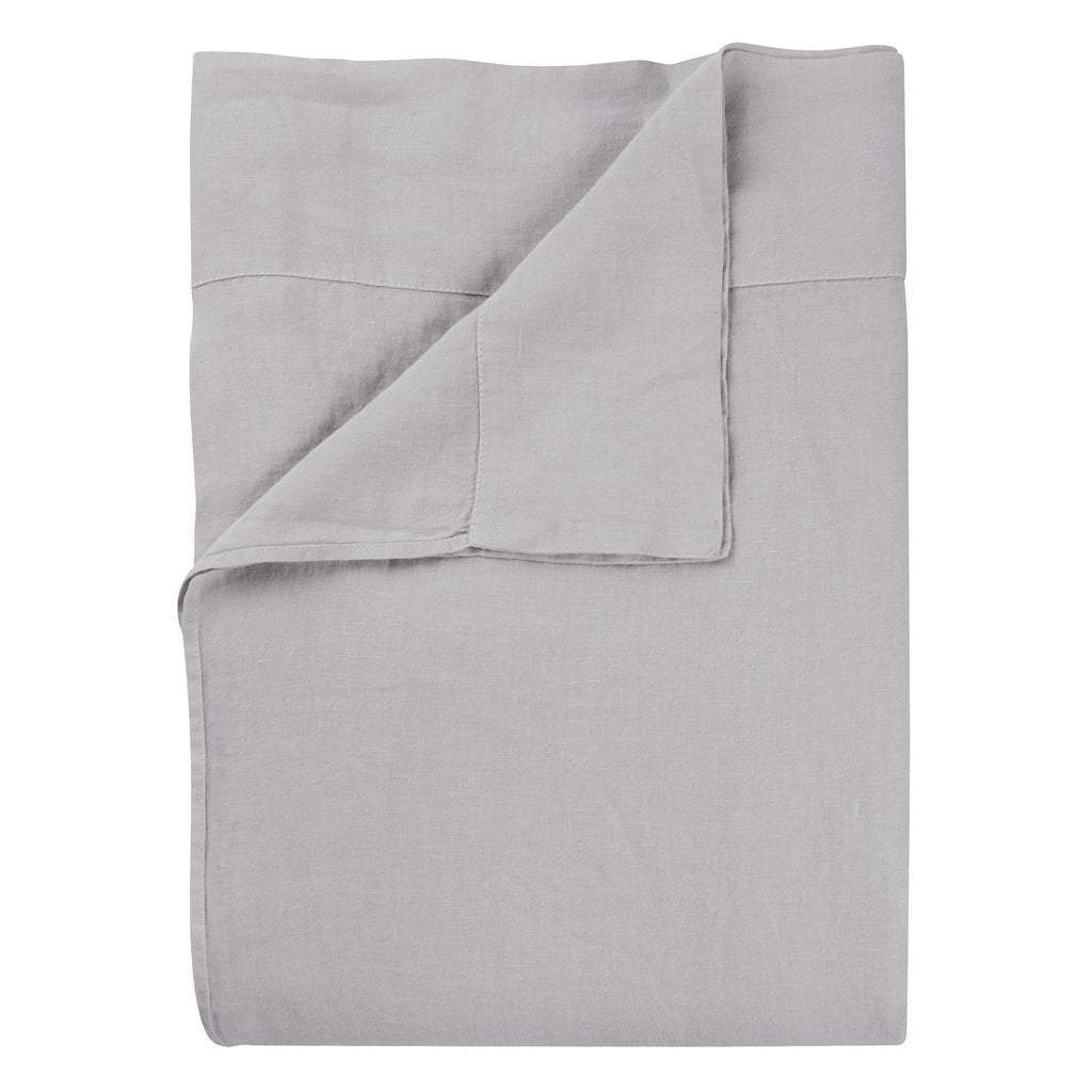 Designers Guild Biella Pale Grey and Dove 100% Linen Flat Sheets | Fig Linens