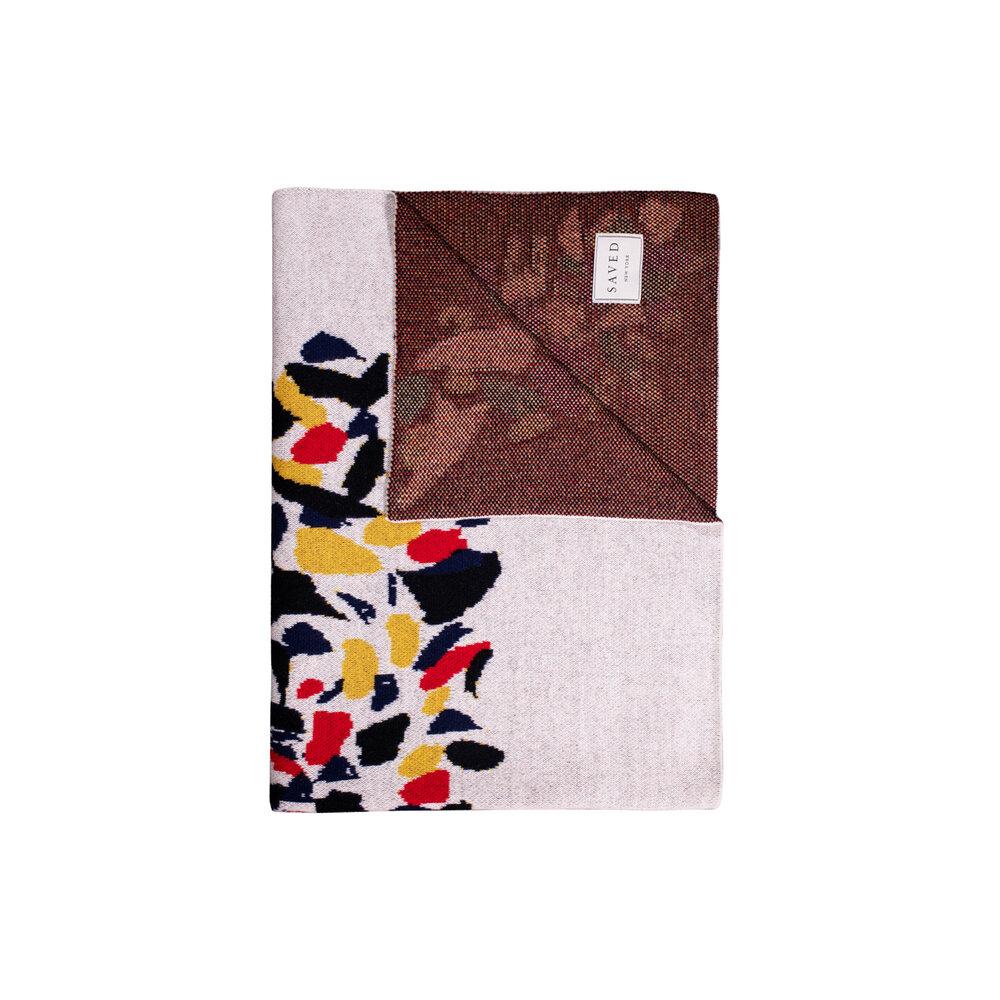 Folded Abstract Bear Rug Cashmere Blankets by Saved NY | Fig Linens