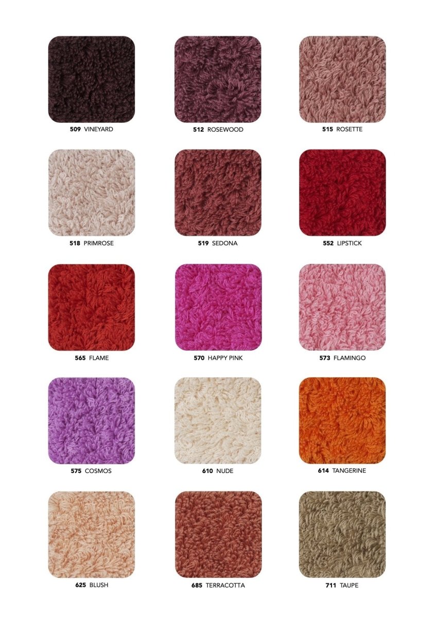 Fig Linens - Abyss and Habidecor Reversible Bath Rugs  - Color Chart - Red/Pink