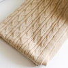 100% Cashmere Blanket in  Natural - Cashmere Throw Blanket - Cable Cozy Throw - Alashan Cashmere