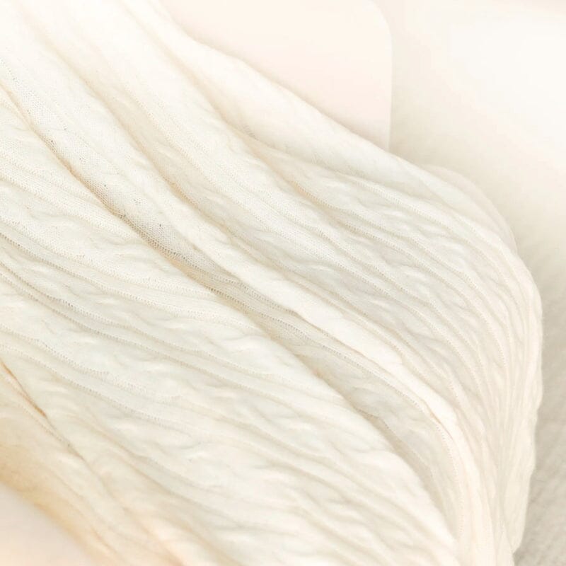 Alashan Cashmere - 100% Cashmere Throw - Cable Detail of Cashmere blankets at Fig Linens and Home
