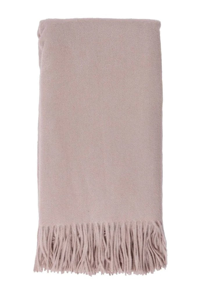 Alashan Classic Wool and Cashmere Throw Blanket - Bisque  | Fig Linens