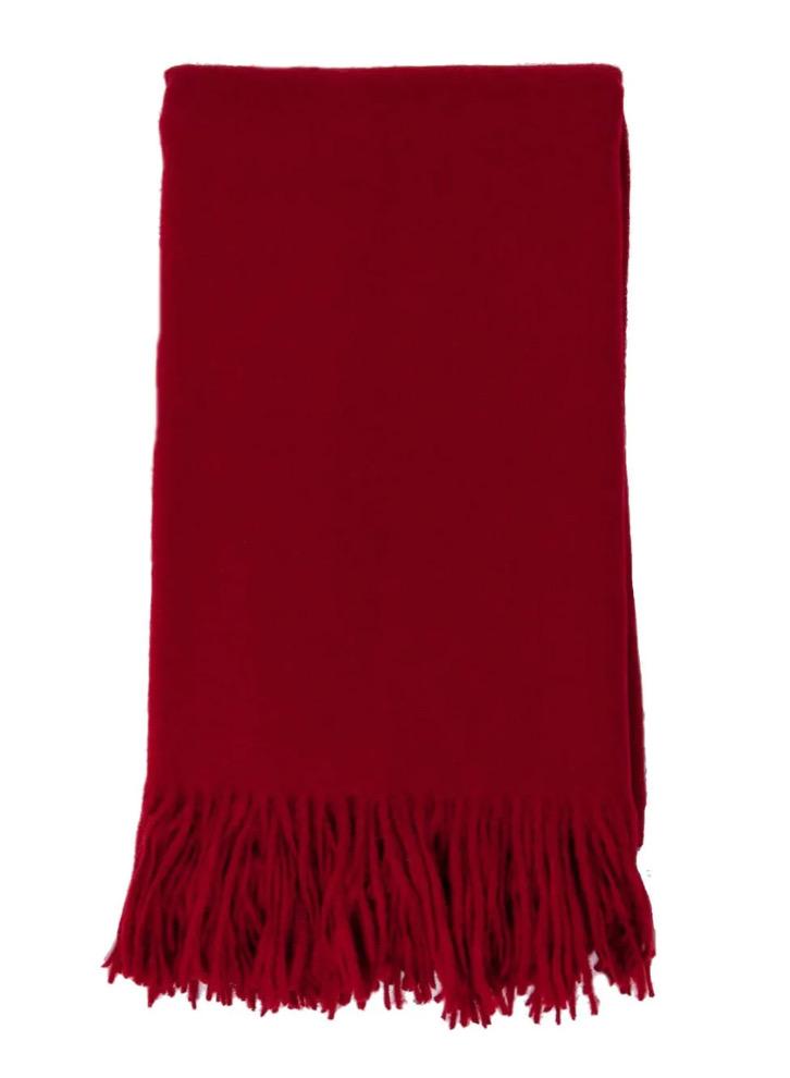 Alashan Classic Wool and Cashmere Throw Blanket - Claret | Fig Linens