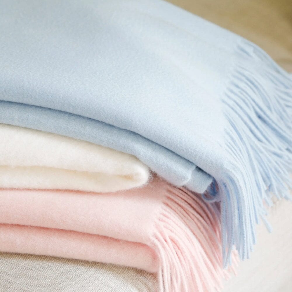 Classic Wool and Cashmere Plain Weave Throw by Alashan at Fig Linens and Home