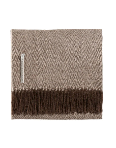 Alicia Adams Alpaca Throw in Chocolate Herringbone