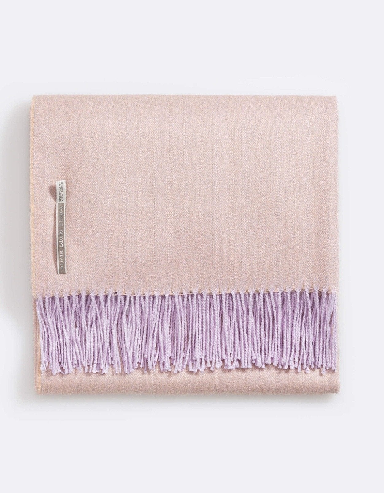 Alicia Adams Alpaca Classic Throw in Herringbone Wisteria