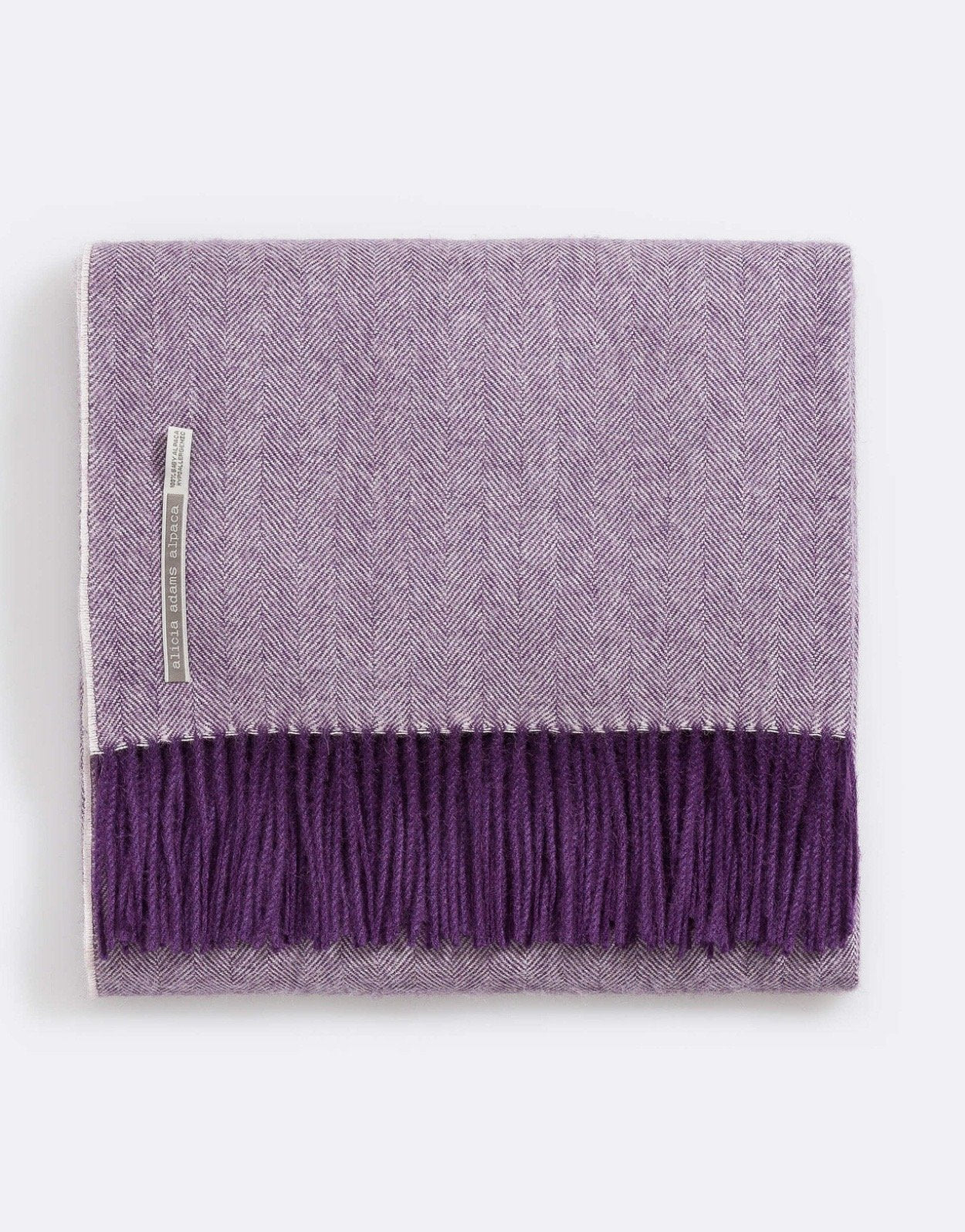 Alicia Adams Alpaca Classic Throw in Herringbone Royal Grape