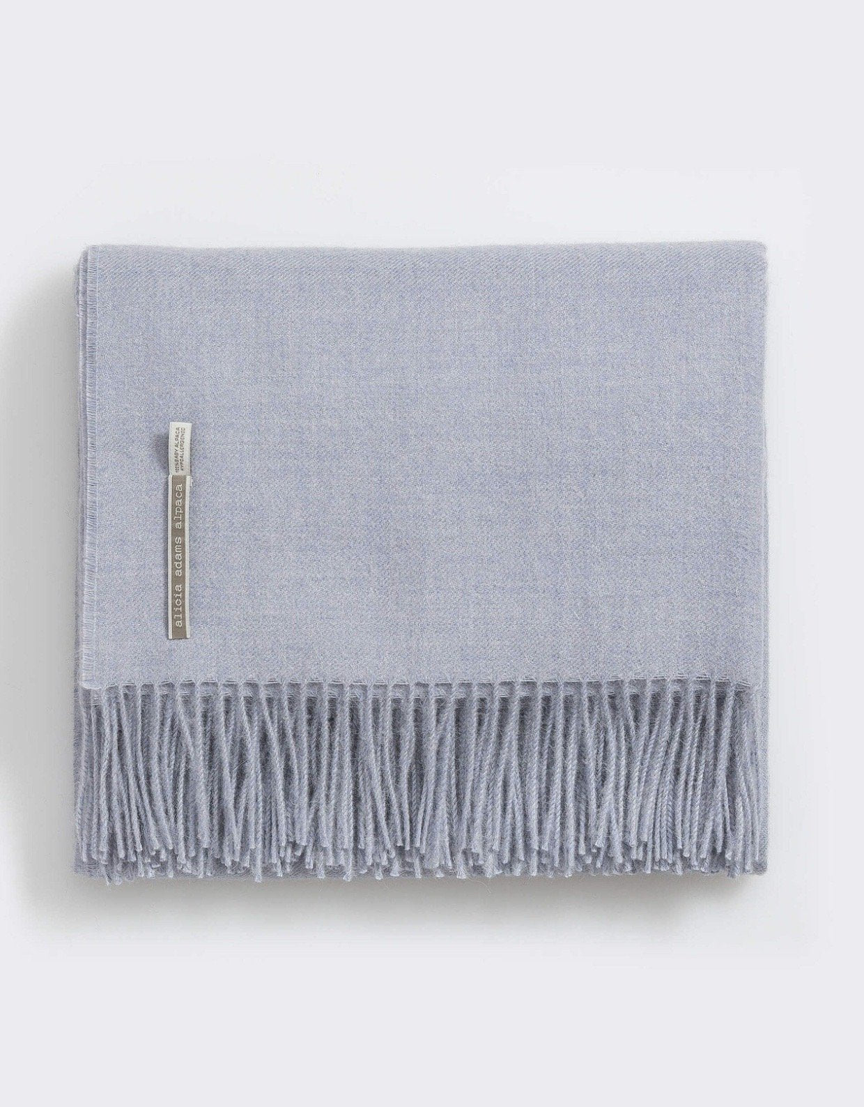 Alicia Adams Alpaca Classic Throw in Solid Chambray