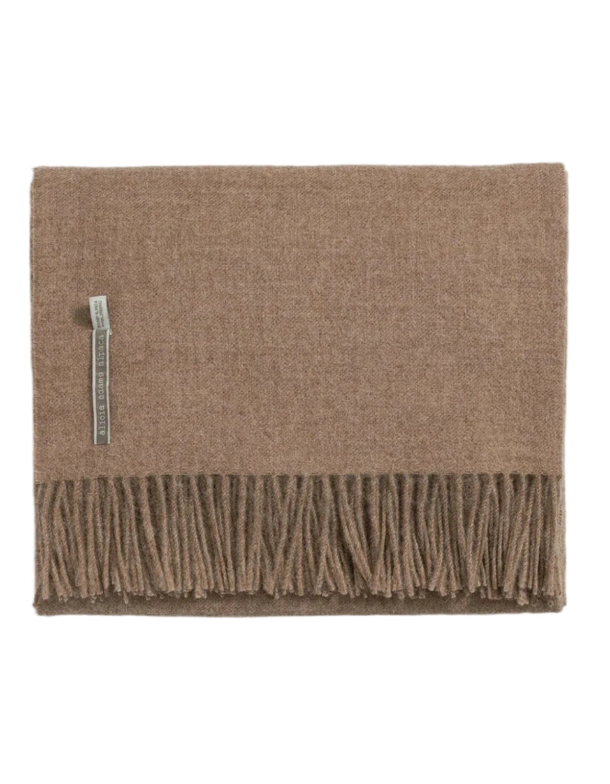 Alicia Adams Alpaca Throw in Sand Solid