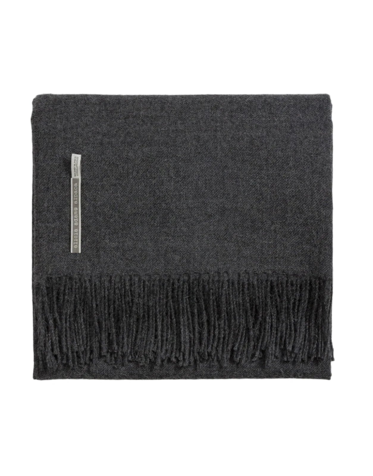 Alicia Adams Alpaca Throw in Smokey Heather Solid