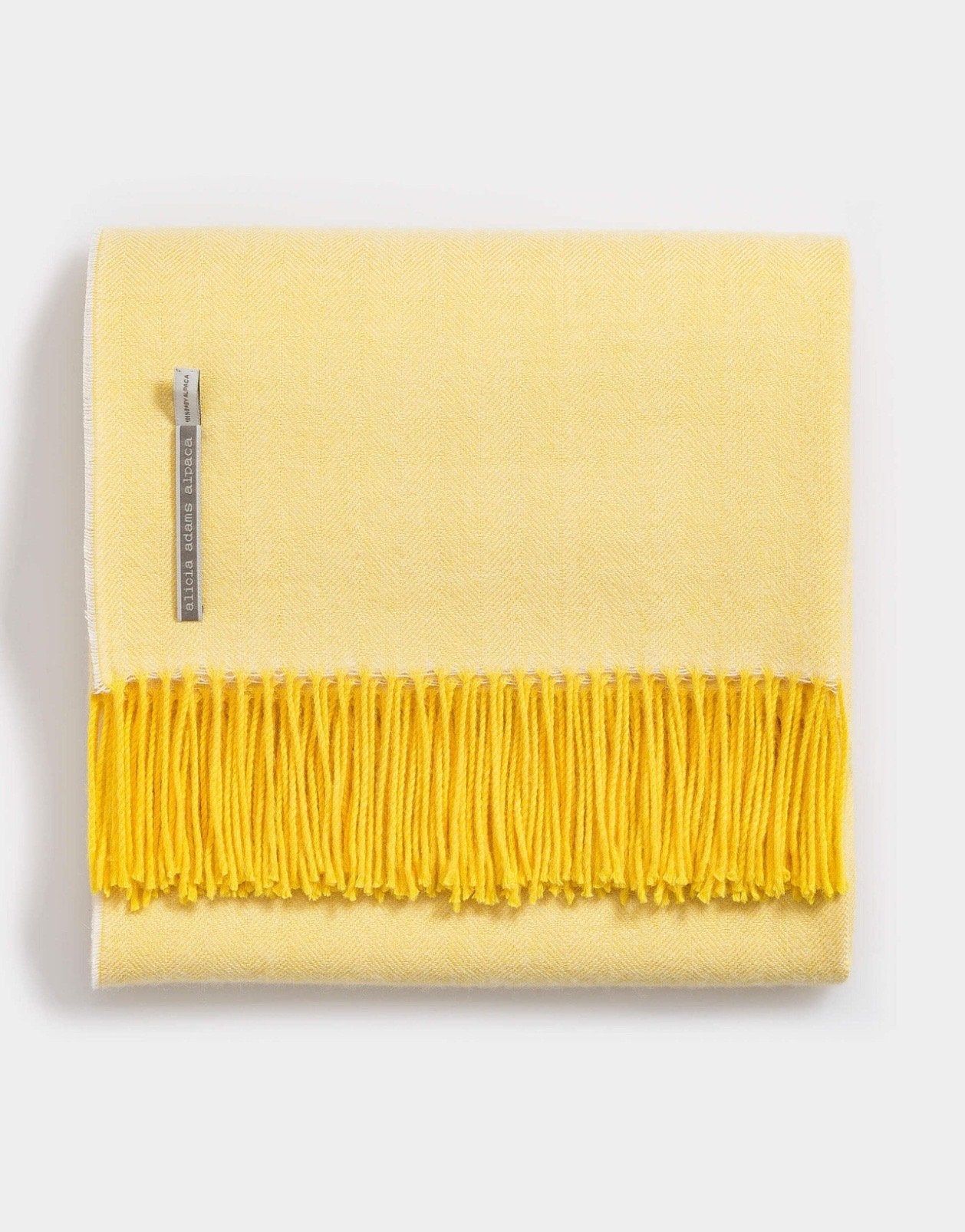 Alicia Adams Alpaca Classic Throw in Herringbone Citrus