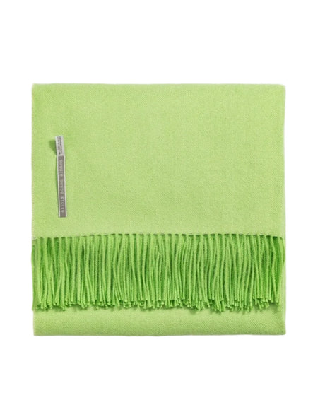 Alicia Adams Alpaca Throw in Grass Green Herringbone