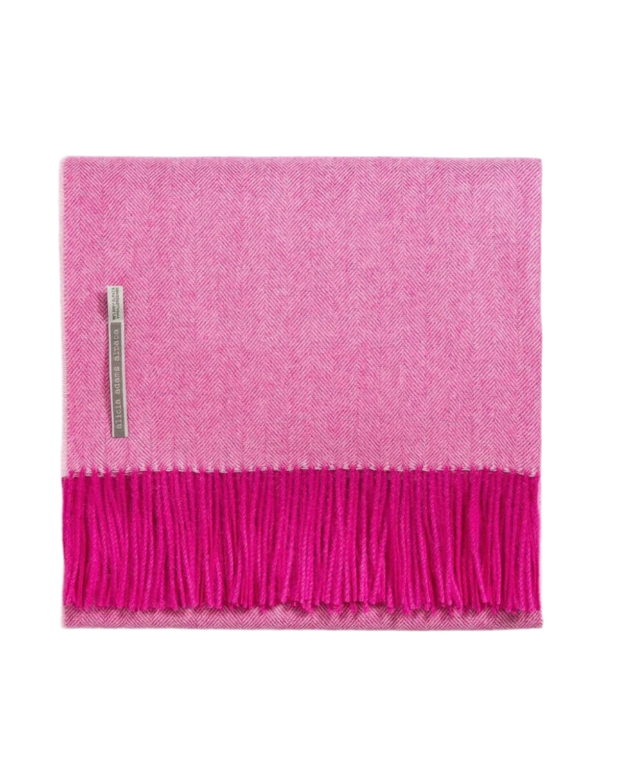 Alicia Adams Alpaca Throw in Hot Pink Herringbone