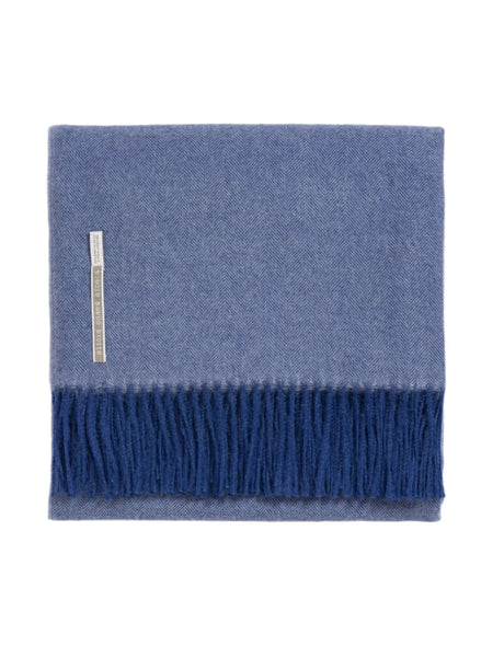 Alicia Adams Alpaca Throw in Indigo Herringbone