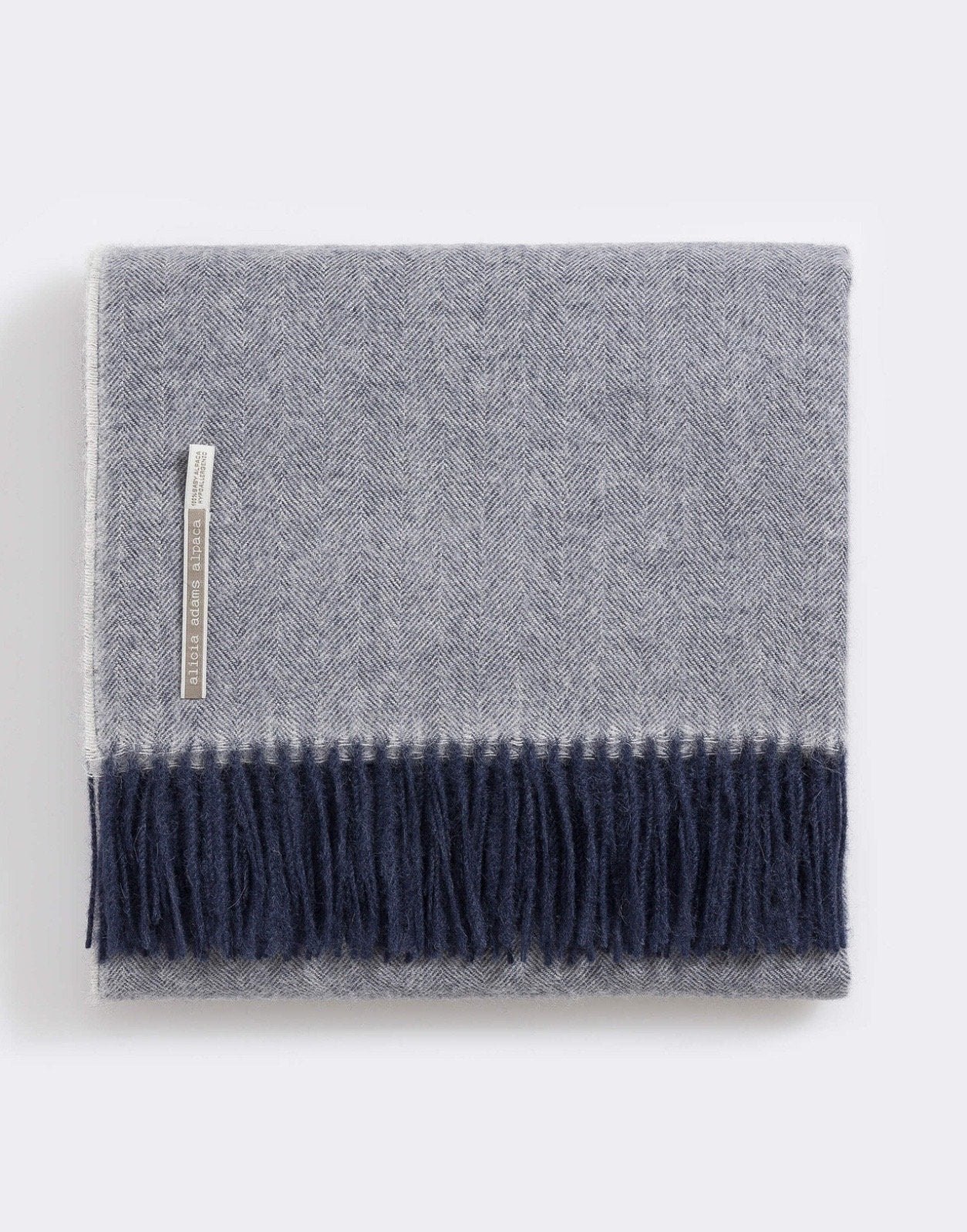Alicia Adams Alpaca Classic Throw in Herringbone Midnight
