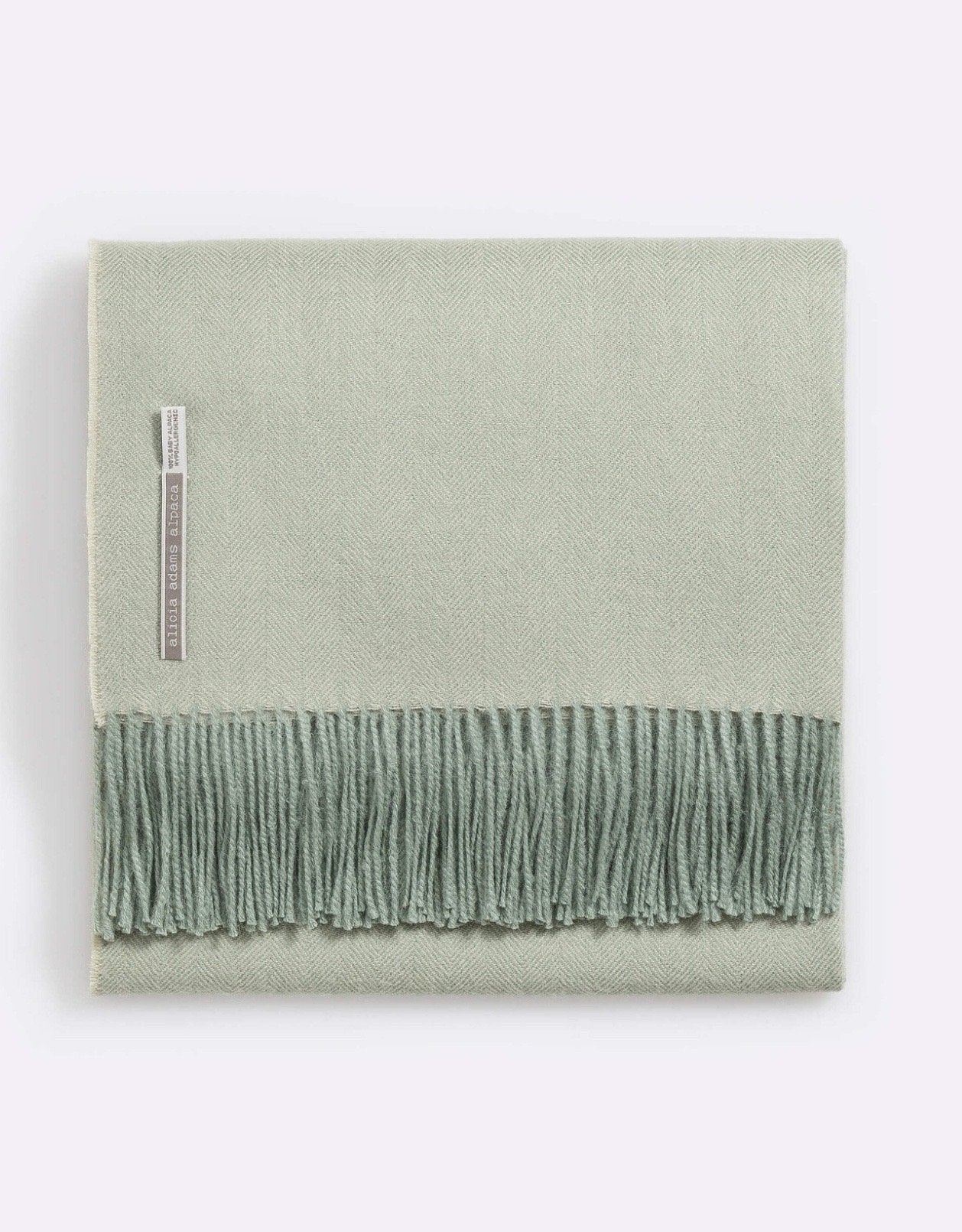Alicia Adams Alpaca Classic Throw in Herringbone Sage