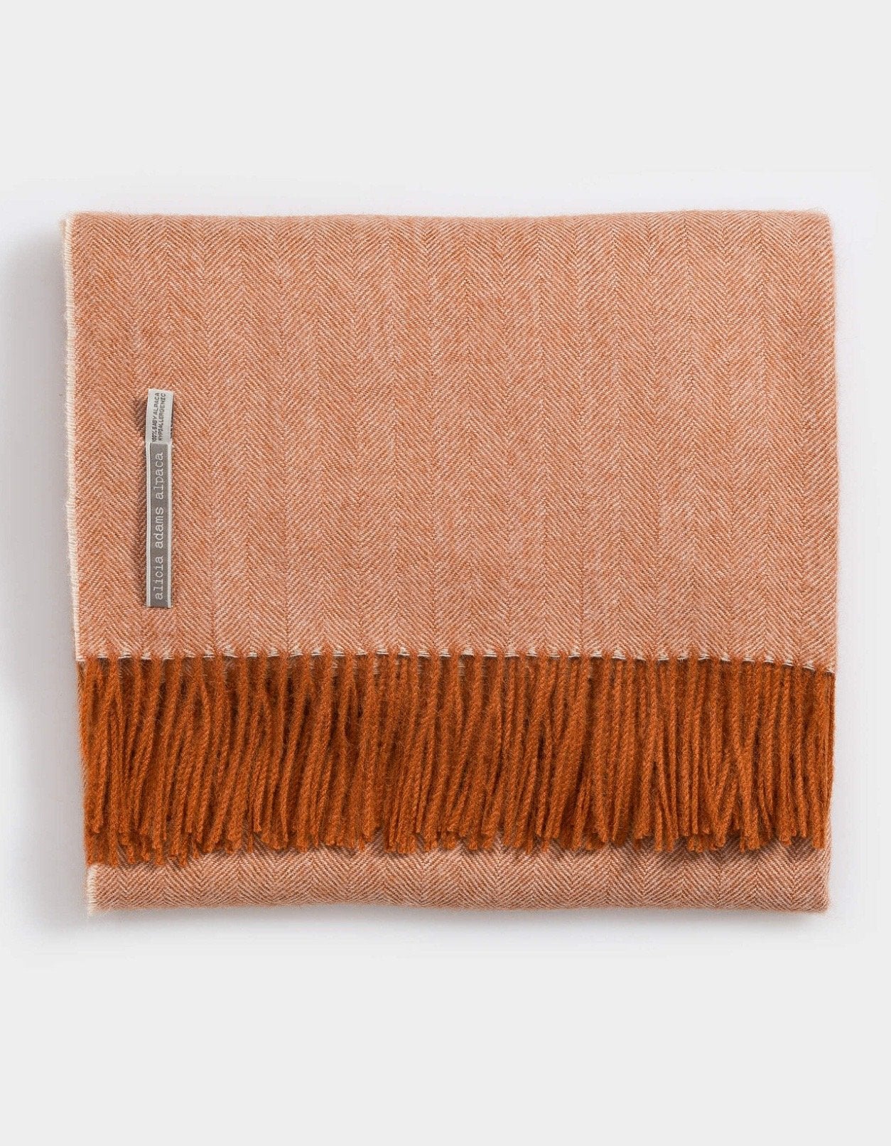Alicia Adams Alpaca Classic Throw in Herringbone Tabasco