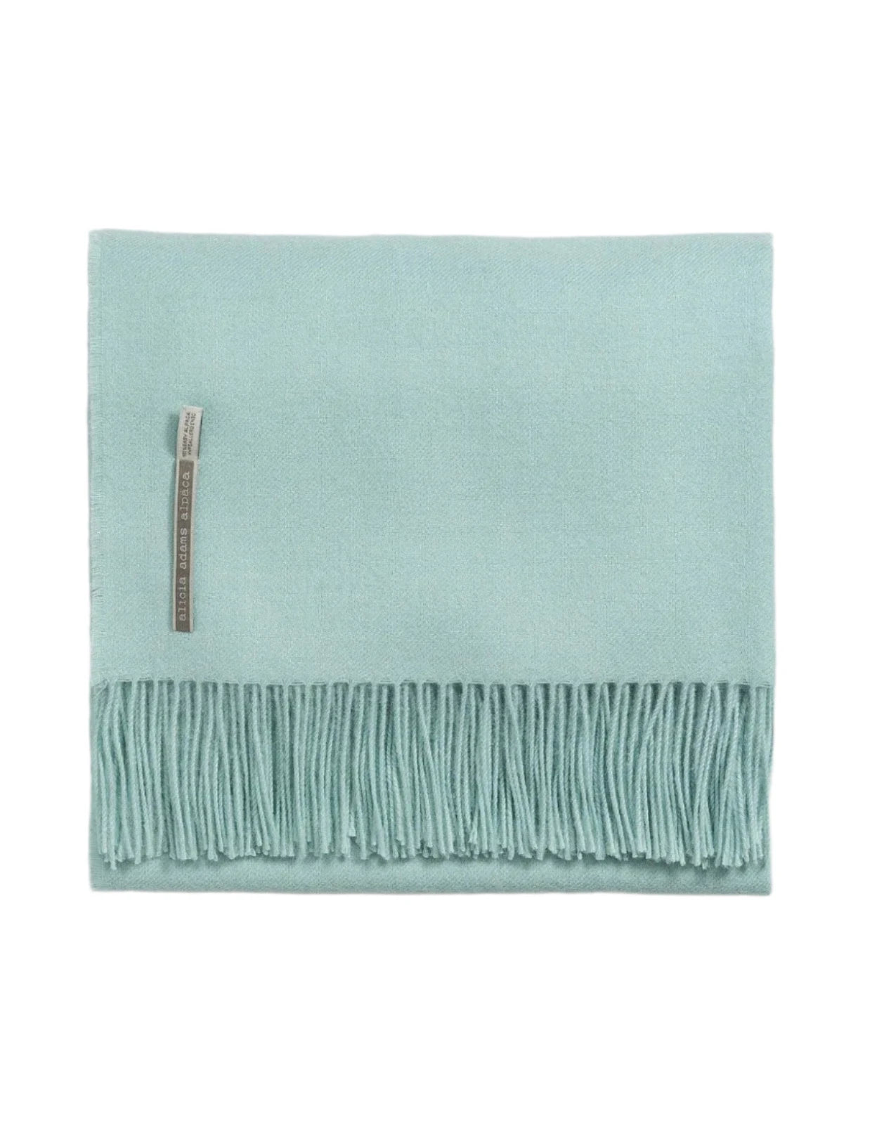 Alicia Adams Alpaca Throw in Aqua Solid