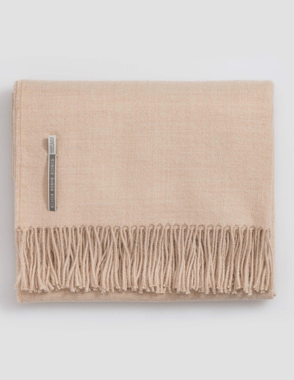 Alicia Adams Alpaca Classic Throw in Solid Barley