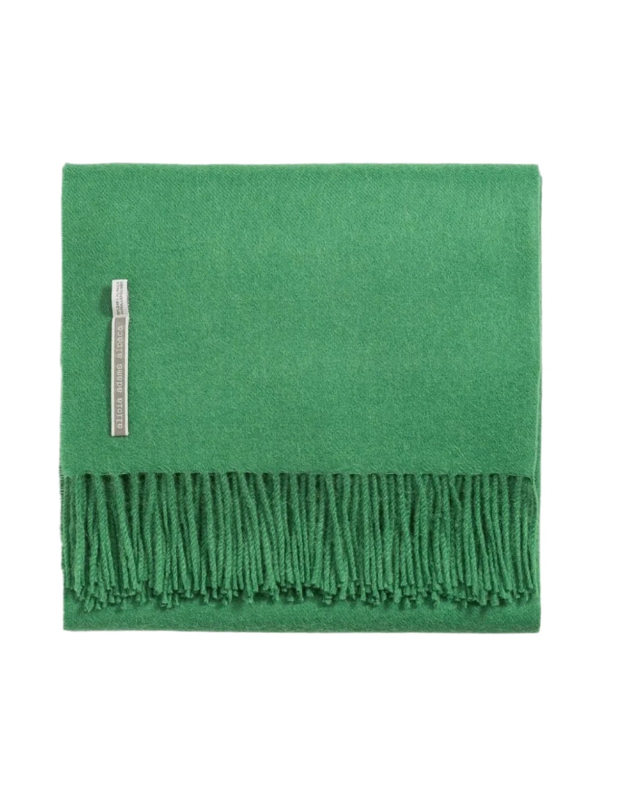 Alicia Adams Alpaca Throw in Bottle Green Solid