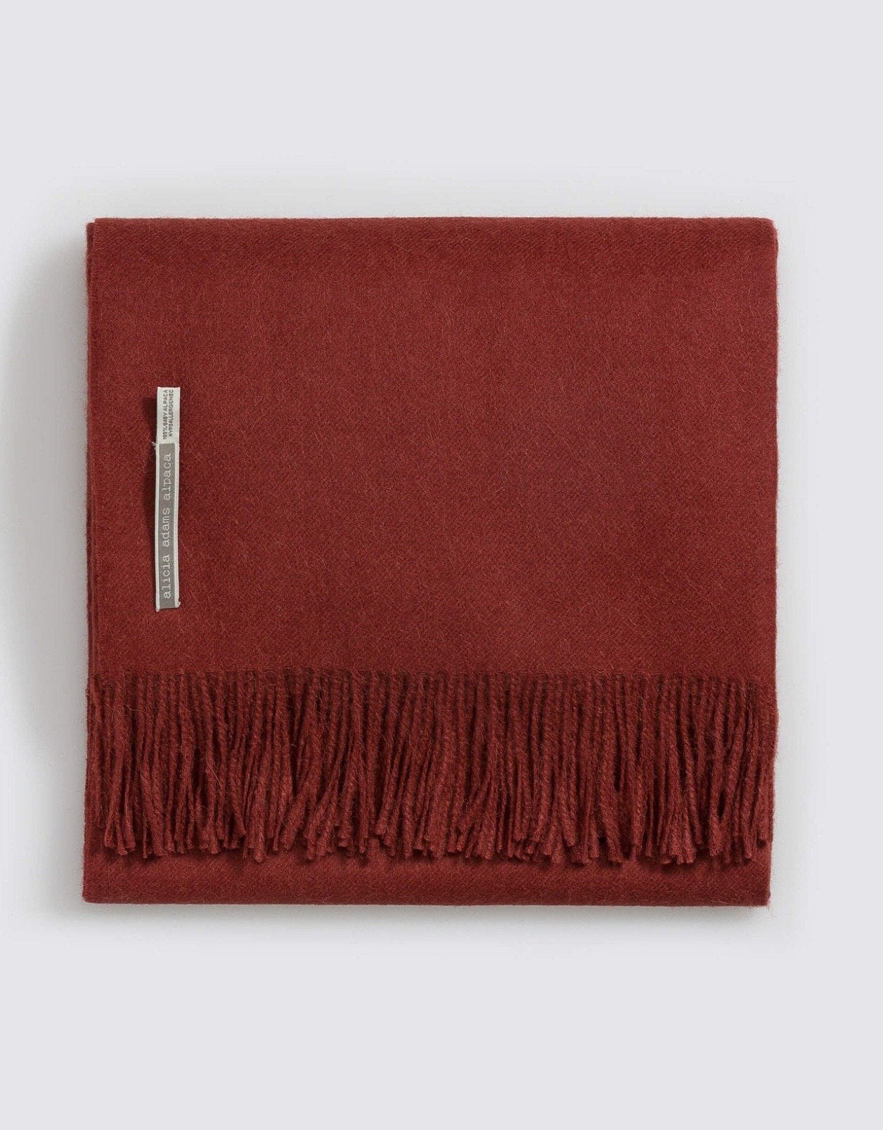 Alicia Adams Alpaca Classic Throw in Solid Brick