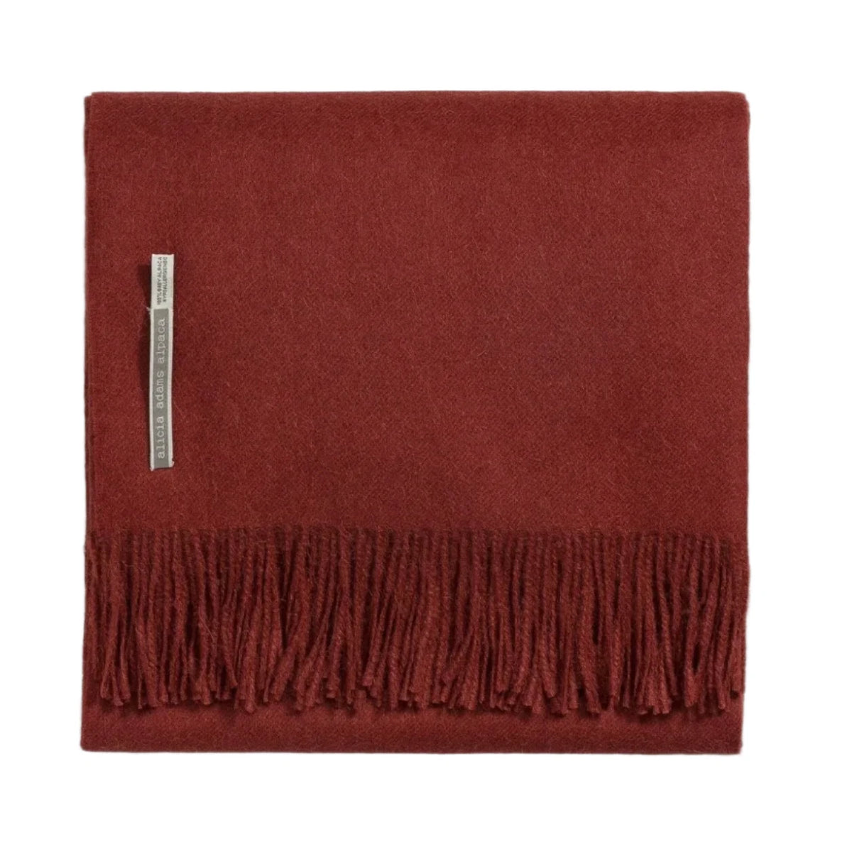 Alicia Adams Alpaca Throw in Brick Solid | Luxury Throws – FIG LINENS ...