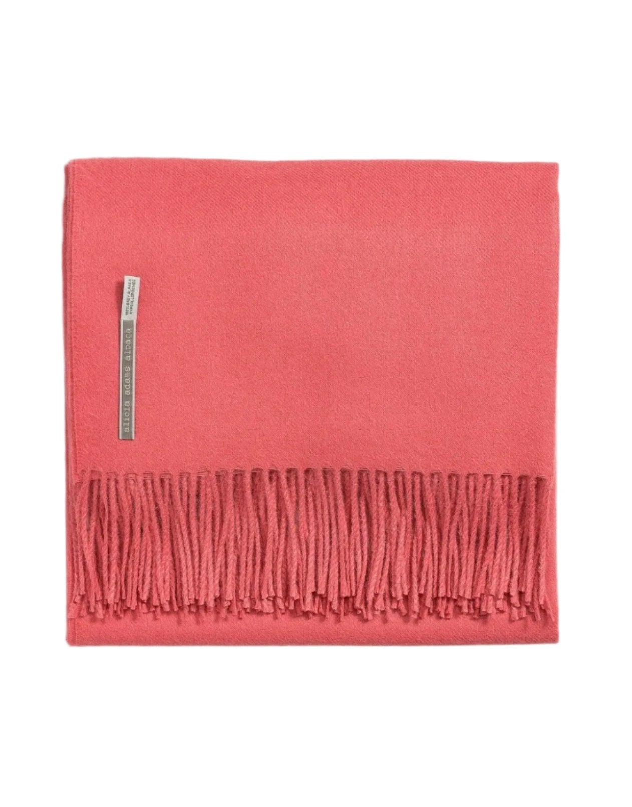 Alicia Adams Alpaca Throw in Coral Solid