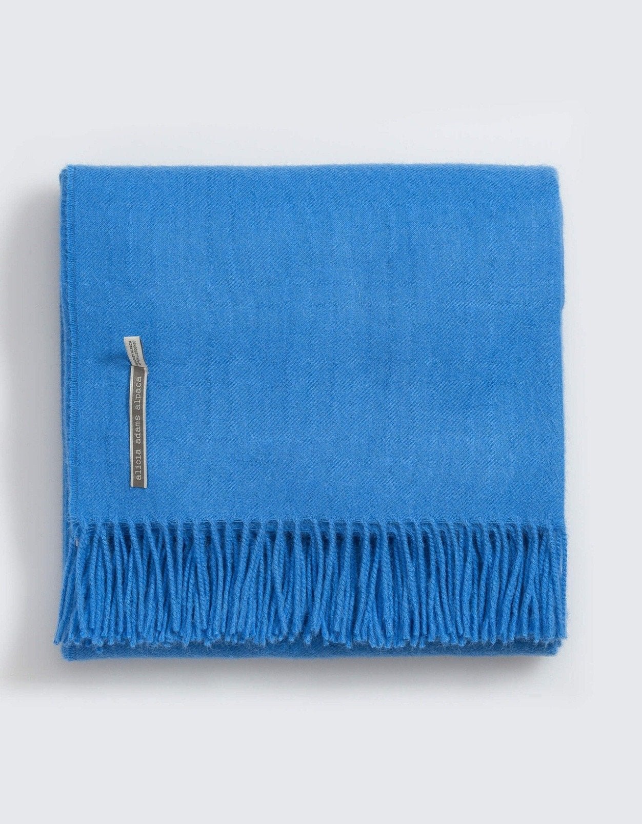 Alicia Adams Alpaca Classic Throw in Solid Ocean Blue