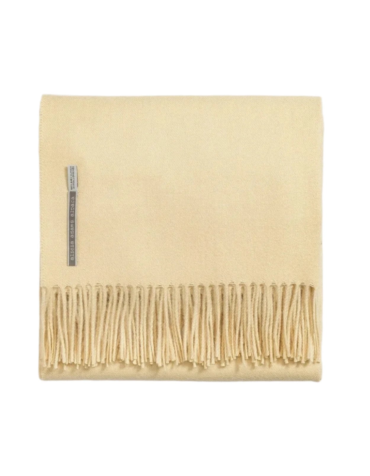 Alicia Adams Alpaca Throw in Pastel Yellow Solid