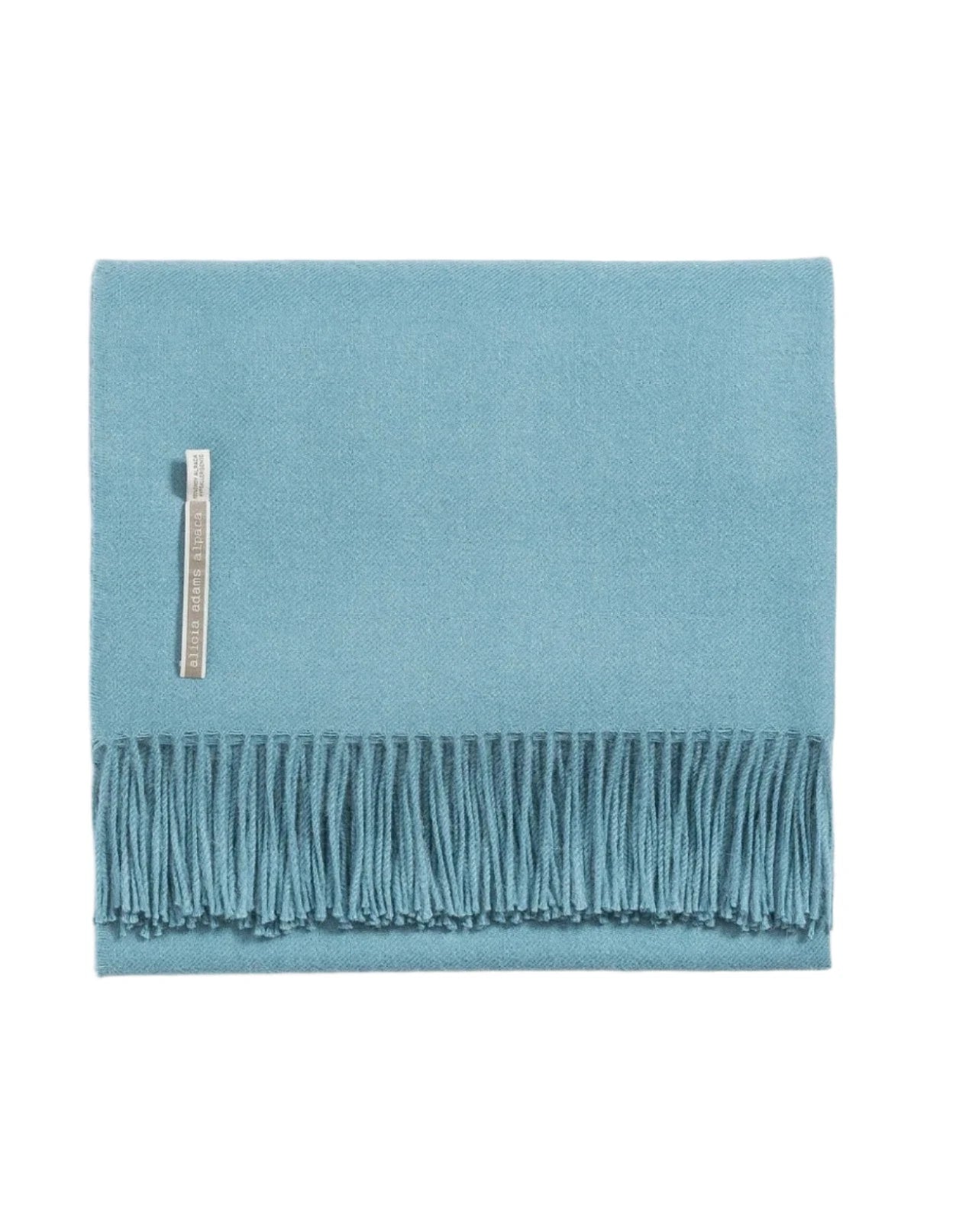 Alicia Adams Alpaca Throw in Teal Solid