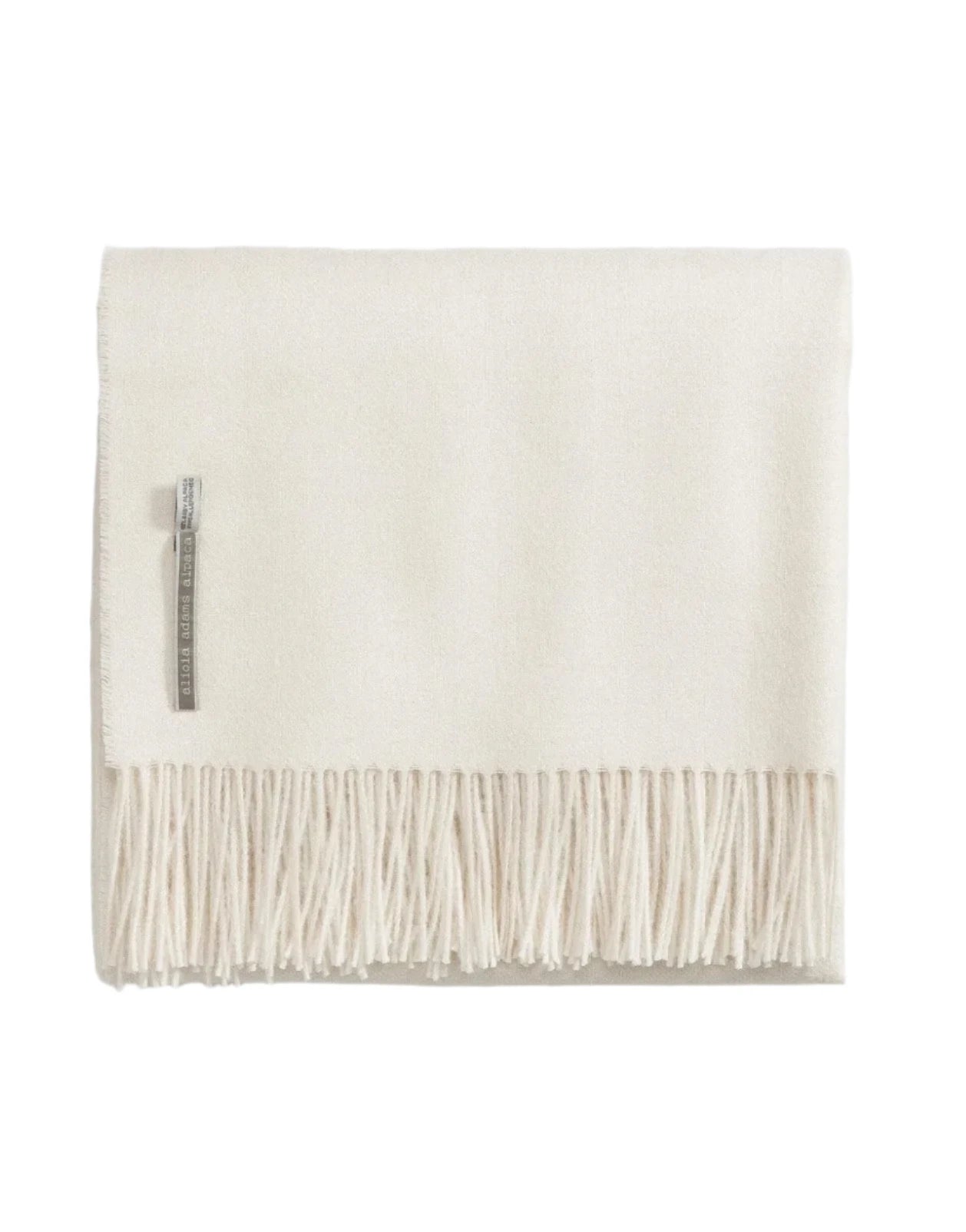 Alicia Adams Alpaca Throw in White Solid