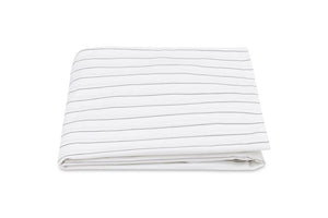 Matouk Amalfi Charcoal Fitted Sheet | Striped Bedding at Fig Linens and Home