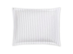 Matouk Amalfi Charcoal Pillow Sham | Striped Bedding at Fig Linens and Home