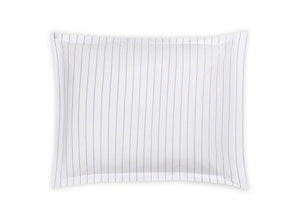 Matouk Amalfi Hazy Blue Pillow Sham | Striped Bedding at Fig Linens and Home