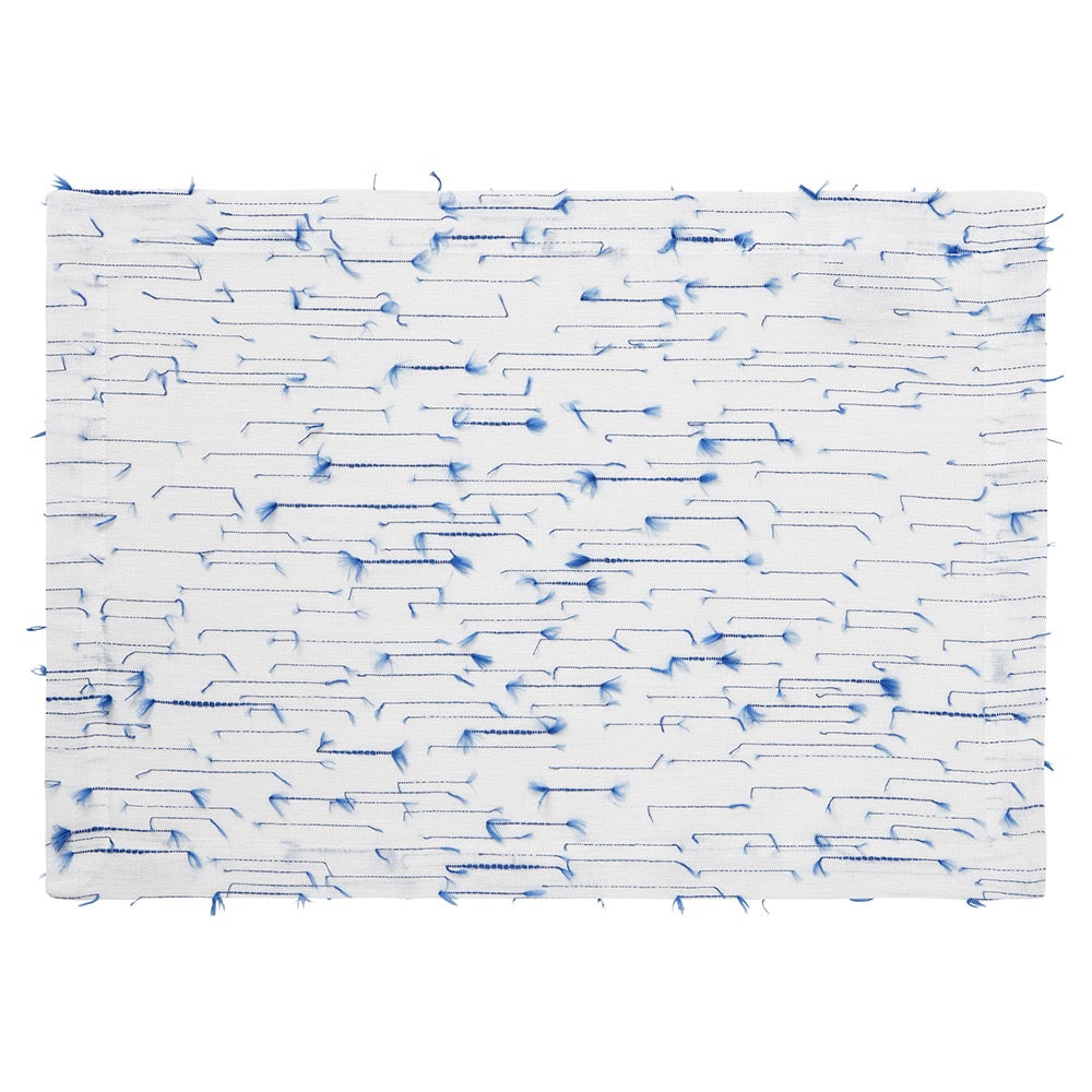 Placemats - Amalfi Blue and White Table Linens - Mode Living at Fig Linens and Home